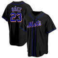 New York Mets #23 Javier Baez Black Replica Baseball Jersey