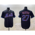 New York Mets #27 Mark Vientos Black Cool Base Stitched Baseball Jersey