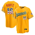 Oakland Athletics #16 Nick Kurtz Player Gold USA 250 Fourth of July Home Game Stitched Baseball Jersey