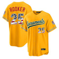 Oakland Athletics #25 Brent Rooker Player Gold USA 250 Fourth of July Home Game Stitched Baseball Jersey