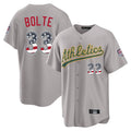 Oakland Athletics #33 Henry Bolte Player Gray USA 250 Fourth of July Home Game Stitched Baseball Jersey
