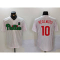 Philadelphia Phillies #10 J.T. Realmuto White Green Cool Base Stitched Baseball Jersey
