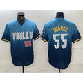 Philadelphia Phillies #55 Ranger Suarez Blue 2024 City Player Number Cool Baseball Jersey