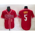 Philadelphia Phillies #5 Bryson Stott Number Red Cool Base Stitched Baseball Jersey