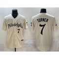 Philadelphia Phillies #7 Trea Turner Cream Gothic Vapor Limited Stitched Baseball Jersey