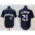 Pittsburgh Pirates #21 Roberto Clemente Black 'Gothic Steel City Edition' Vapor Limited Stitched Baseball Jersey