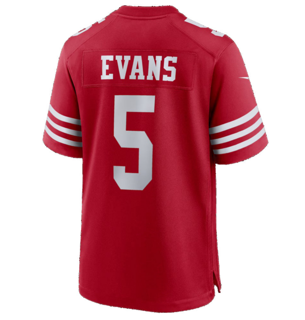 SF.49ers #5 Mike Evans Red Game Stitched Football American Jersey