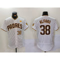 San Diego Padres #38 Jorge Alfaro White With PS Patch Stitched Flex Baseball Jersey