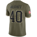 TB.Buccaneers #40 Mike Alstott Olive Salute To Service Retired Player Limited Jersey