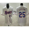 Texas Rangers #25 Jose Leclerc Number White 2024 Gold Collection Limited Cool Baseball Jersey