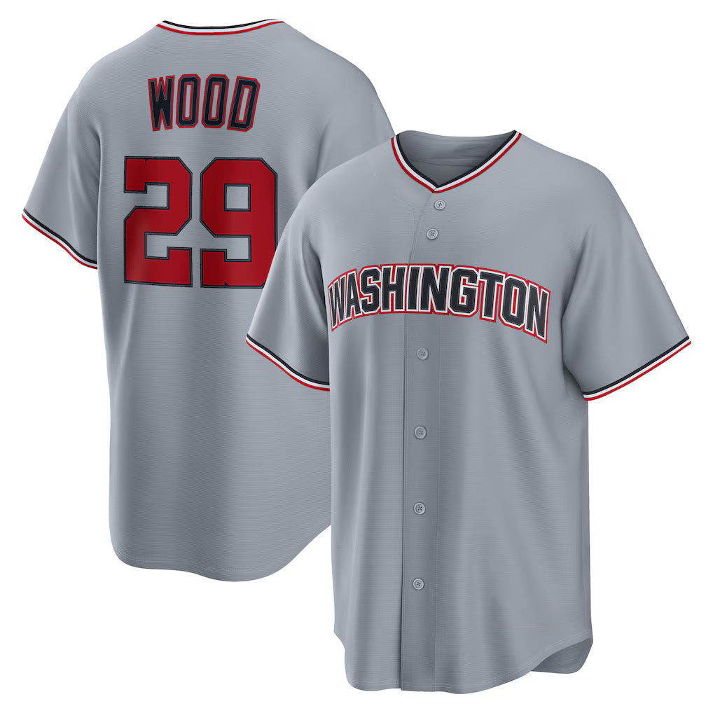 Washington Nationals #29 James Wood Gray Road Replica Jersey