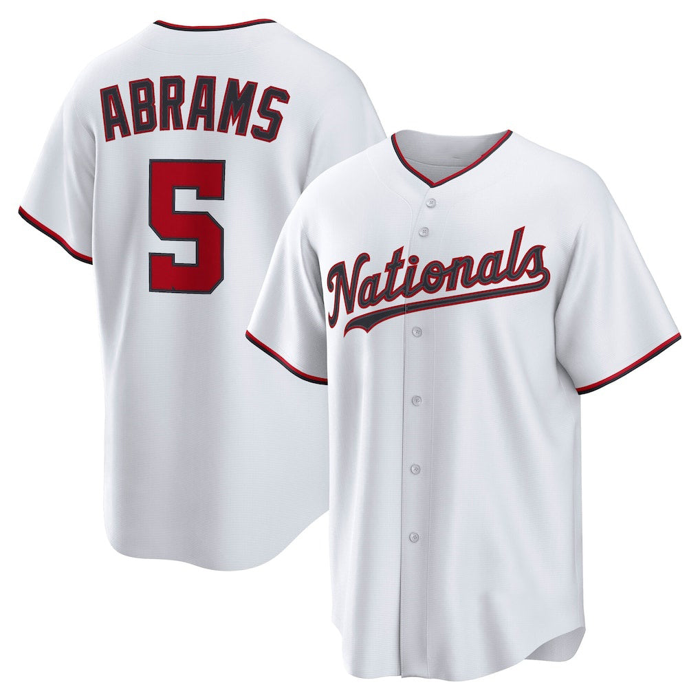 Washington Nationals #5 CJ Abrams White MAROU Home Replica Jersey